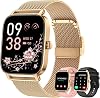 Smart Watch para Mujer Android/iPhone: Rastreador de Fitness, Smartwatch Rosa Dorado Resistente al Agua IP68, Llamadas Bluetooth Contestar/Hacer, Pantalla de 1.85", Podómetro, Monitor de Ritmo Cardíaco y SpO2, 120+ Modos Deportivos 1