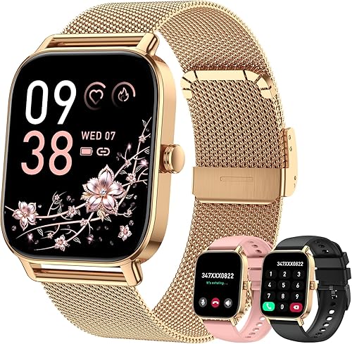 Miniatura 10 de Reloj inteligente para hombres y mujeres, rastreador de ejercicio: resistente al agua, respuesta de llamadas Bluetooth, haz relojes inteligentes