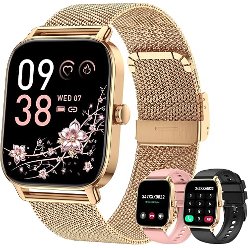 Smart Watch for Women Android/iPhone: Fitness Tracker Smart Watches Rose Gold IP68 Waterproof Bluetooth Calls Answer&Make 1.85" Smartwatch Activity Pedometer Heart Rate SpO2 Monitor 120+ Sports Model