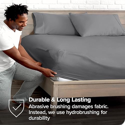 Miniatura 3 de Bare Home Juego de sábana bajera + funda de almohada, microfibra ultrasuave 1800 de alta calidad, hipoalergénica, resistente a las arrugas (King,