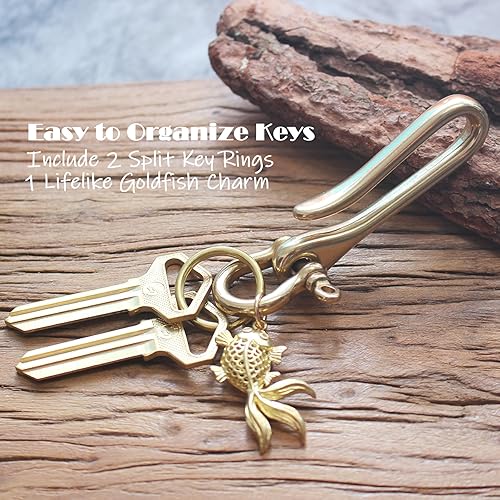 Miniatura 4 de Gold Brass Key Ring,Belt Clip for Keys,Purse Key Holder,Pants Key Hook,Key Fob Keychain,Key Chain Clip for Women Men