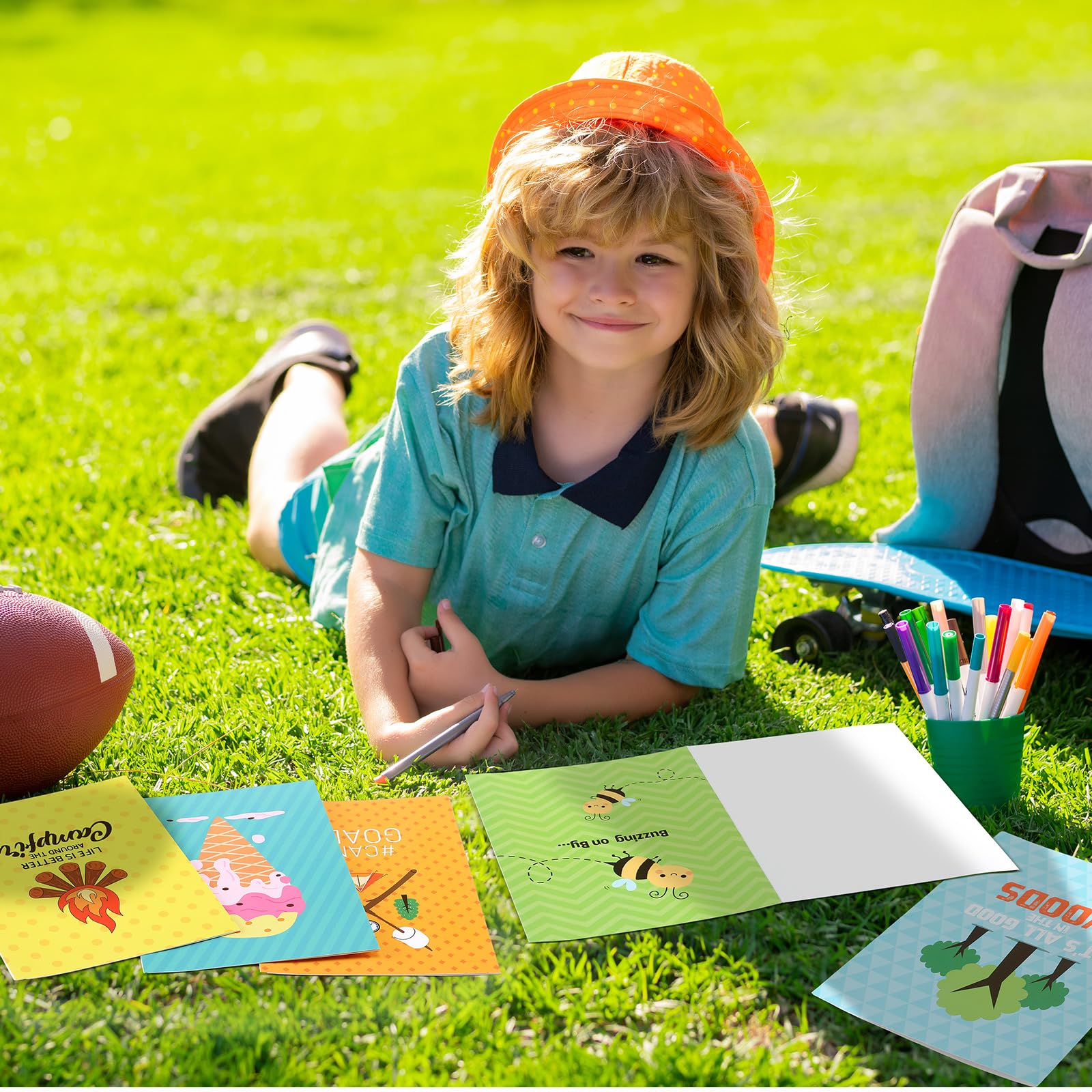 Watersay Juego de 15 tarjetas de felicitación de campamento con sobres, cartas, tarjetas planas para campistas, fiestas de verano, excursionistas, viajeros de aventura, amantes del aire libre