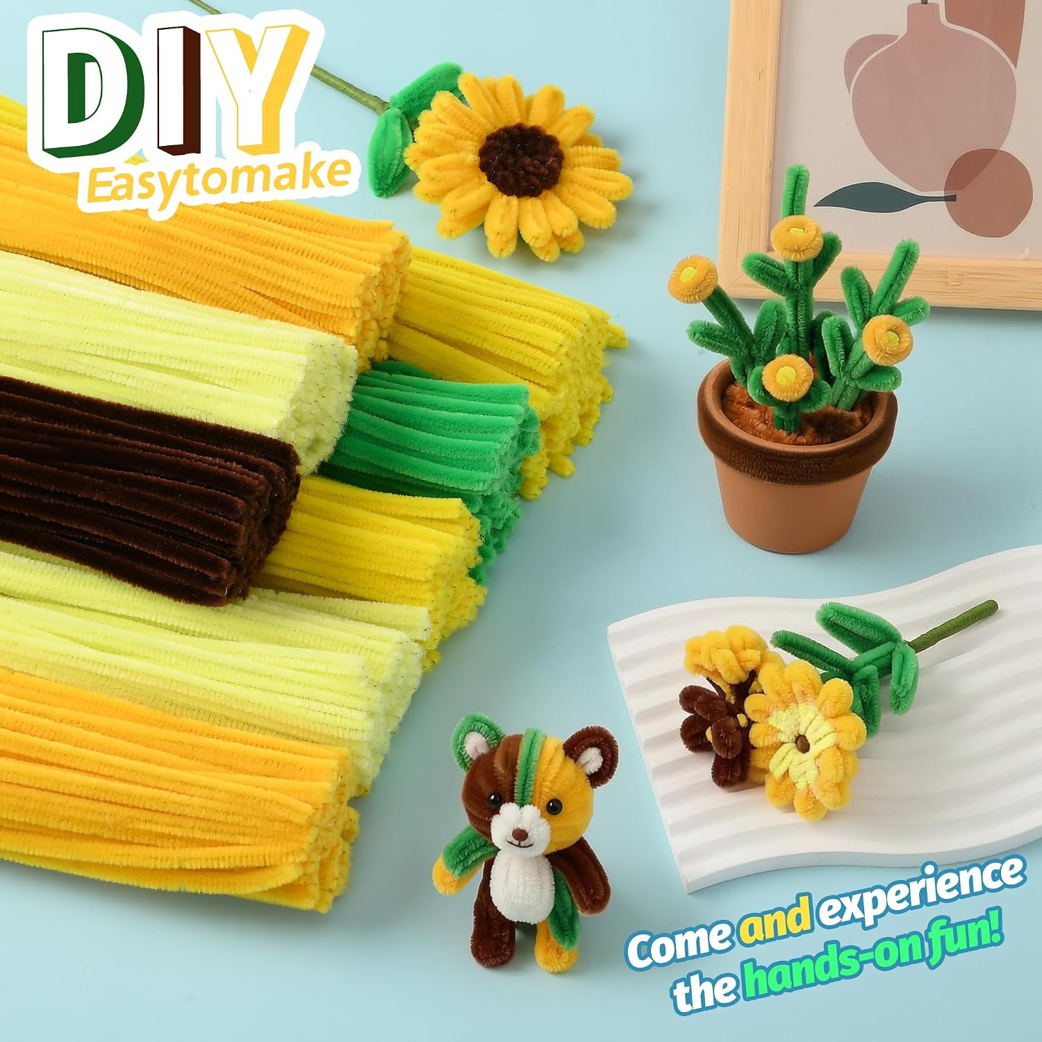 Pipe Cleaner Flower Kit, 800PCS Chenille Stems & DIY Flower Craft Supplies