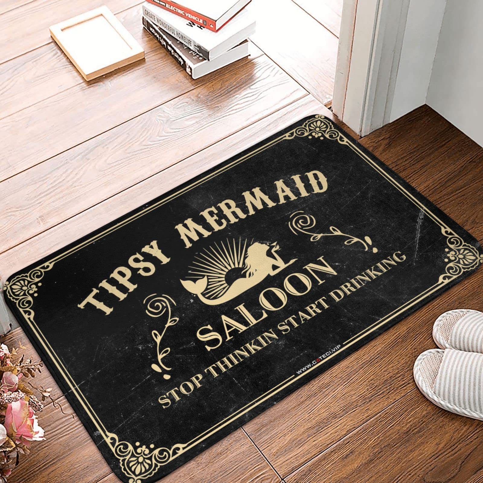 Tapis d'extérieur uni rectangulaire motif Man Bar contemporain