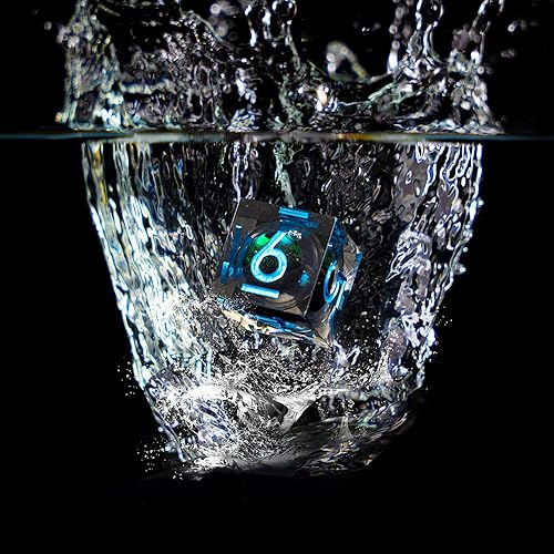 Miniatura 5 de Role dice Beholder's Dragon Eye - Juego de dados DND con núcleo líquido, diseño de ojo de gato, con bordes afilados para Calabozos y Dragones, 7