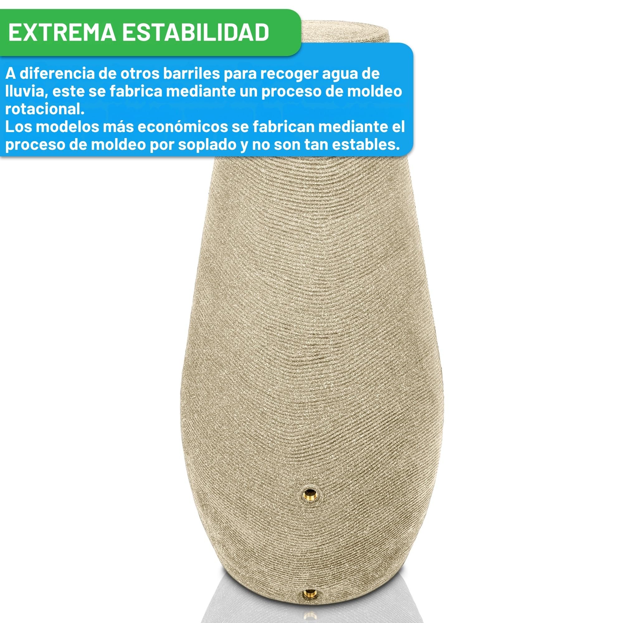 YourCasa EcoDrop EcoDrop - Barril de lluvia (200 L, con rosca de metal y tapa)