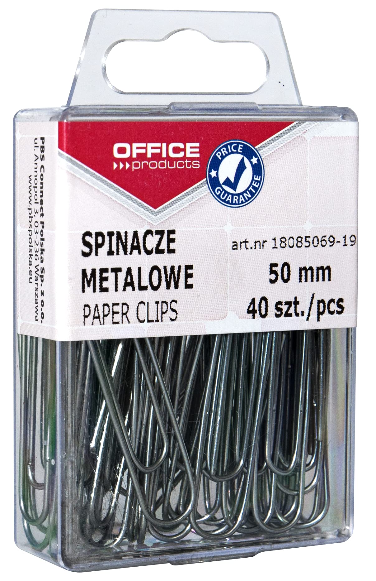Metal Paper Clips Office Products Smooth 50 Mm in a Box 40 Pieces Silver/Small Office Accessories/Type-Metal/Kind-in a Box/Material-Metal/Colour-Silver/Size-50mm