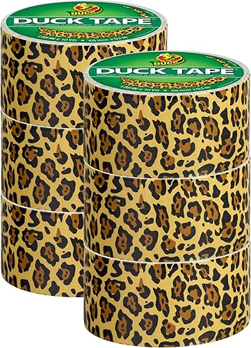 Duck Brand Duck - Cinta adhesiva estampada, 6 rollos, leopardo manchado (1379347_C)