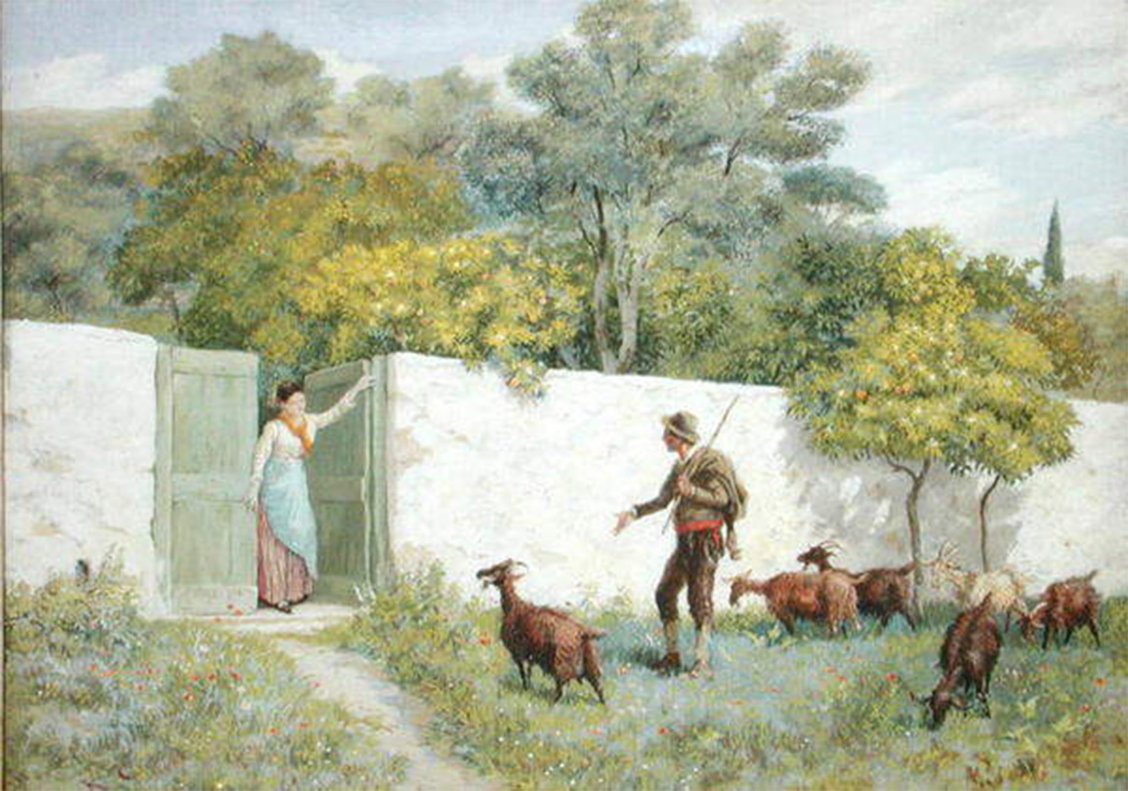 SERENDIPITP Retro Picture Poster Wall Art Pictures Painting Scene At Montone by Famous Artist Wall Art Canvas Print for Wall Decor 60x90cm