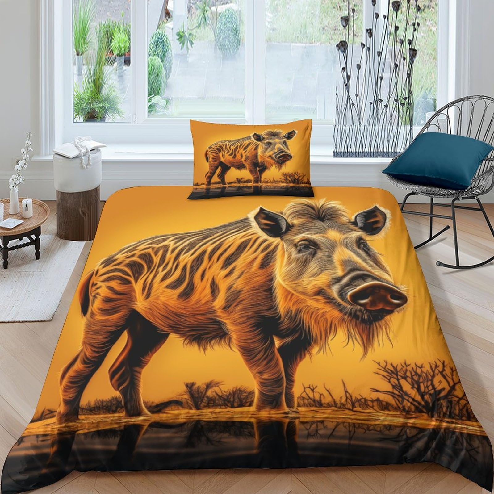 Parure de couette 135x200 douce et respirante avec fermeture éclair pratique