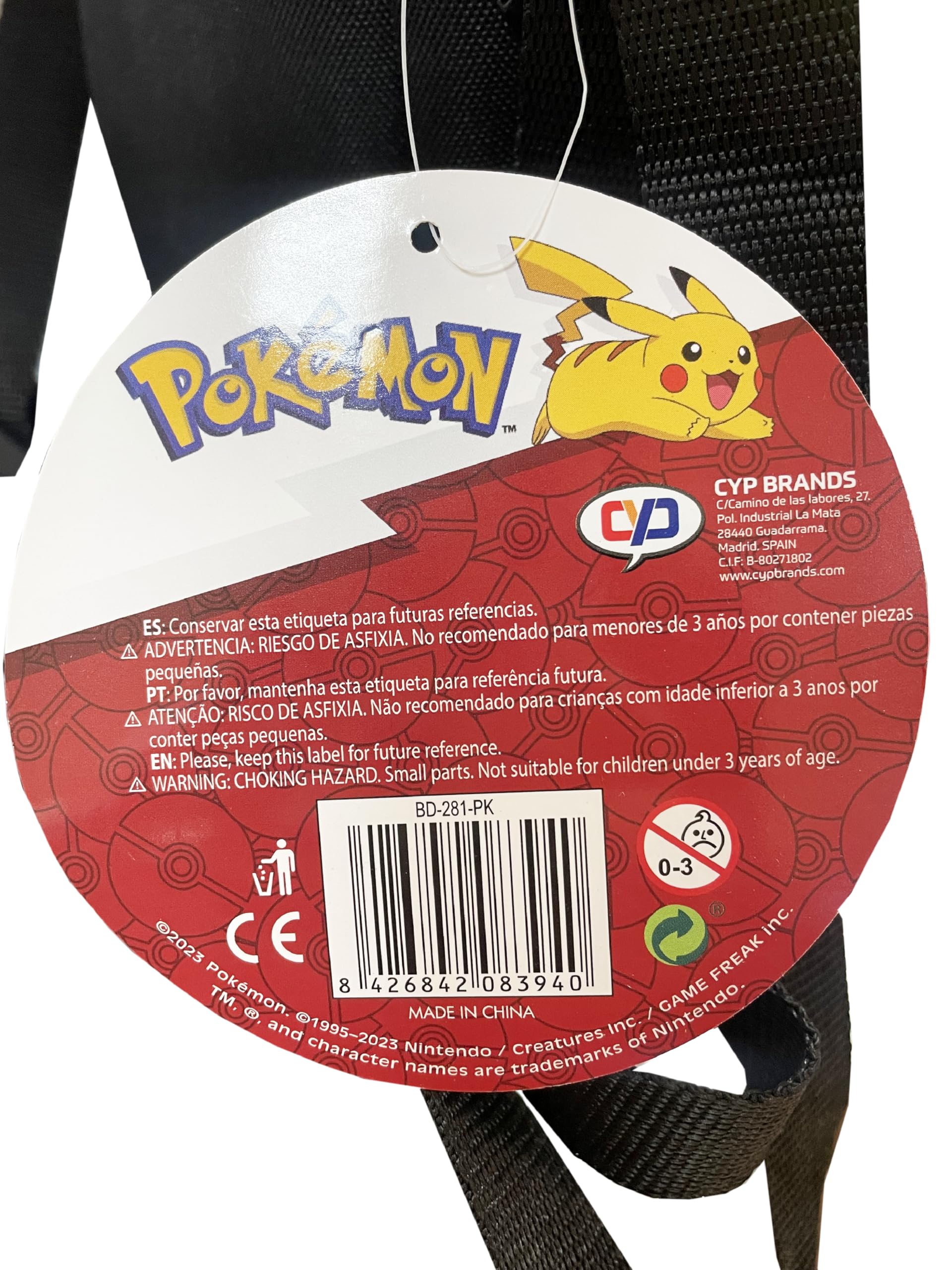CYPBRANDS Unisex-Kinder Bandolera Pokémon BD-281-PK Umhängetasche, Blanco/Rojo