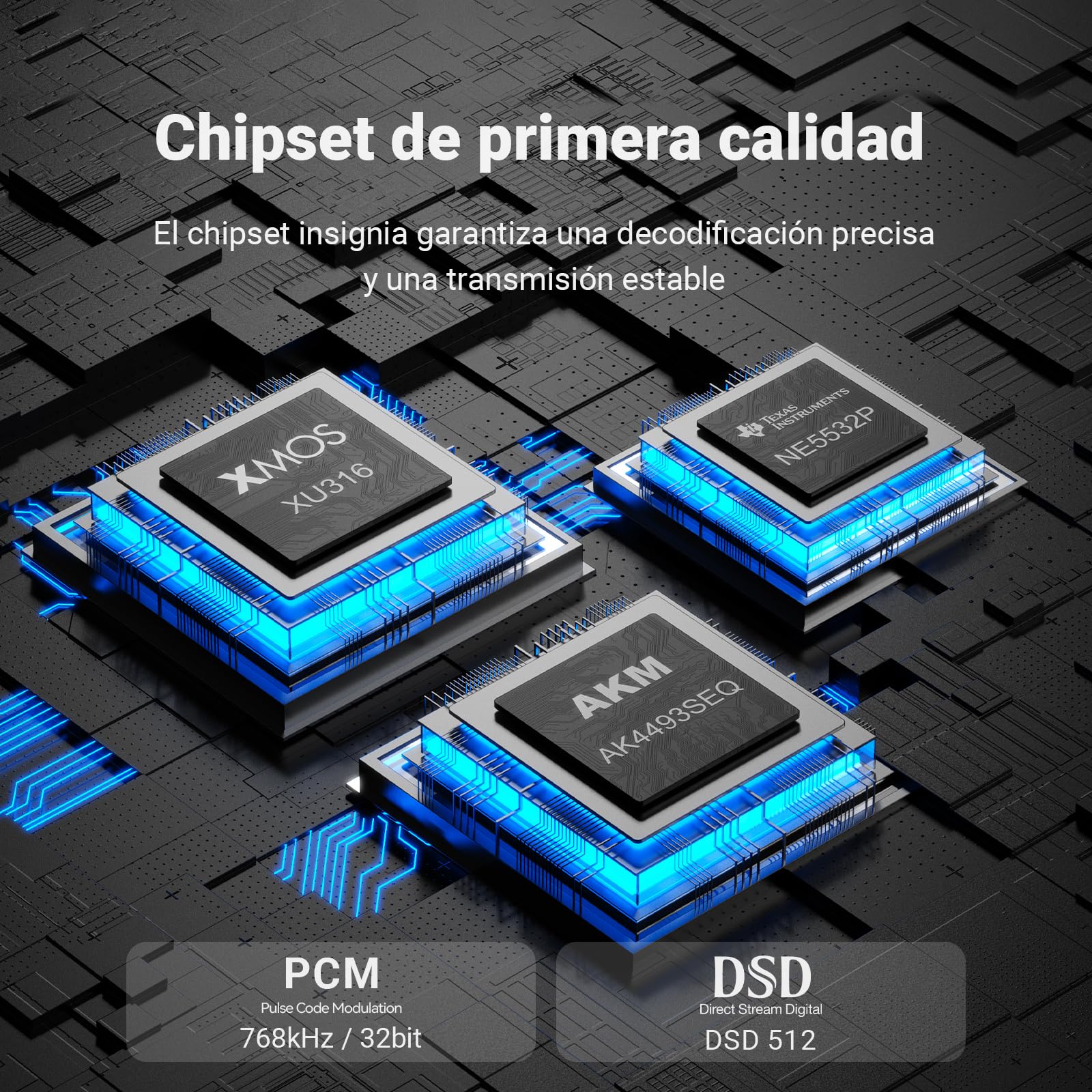 AIYIMA D07 convertidor Digital-analógico de sobremesa (DAC) con decodificador AK4493S para amplificadores estéreo y amplificadores de Auriculares; entradas óptica, coaxial y USB; Salida RCA;