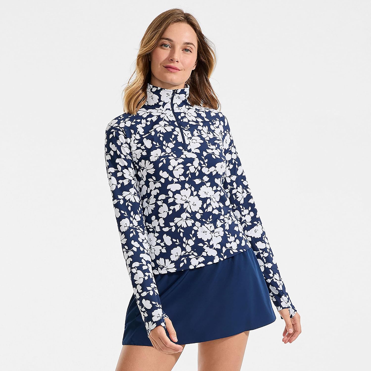 Lands' End Women's Long Sleeve Rash Guard Cover-up UPF 50