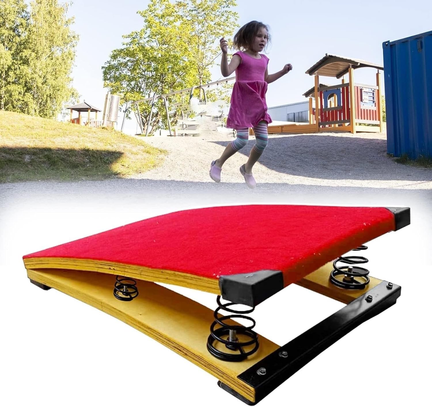 Kids Gymnastics - Durable Hardwood Vaulting Equipment for Home, Playroom & School Sports, 4 Steel Springs, 60kg Capacity, Perfect for Young Athletes