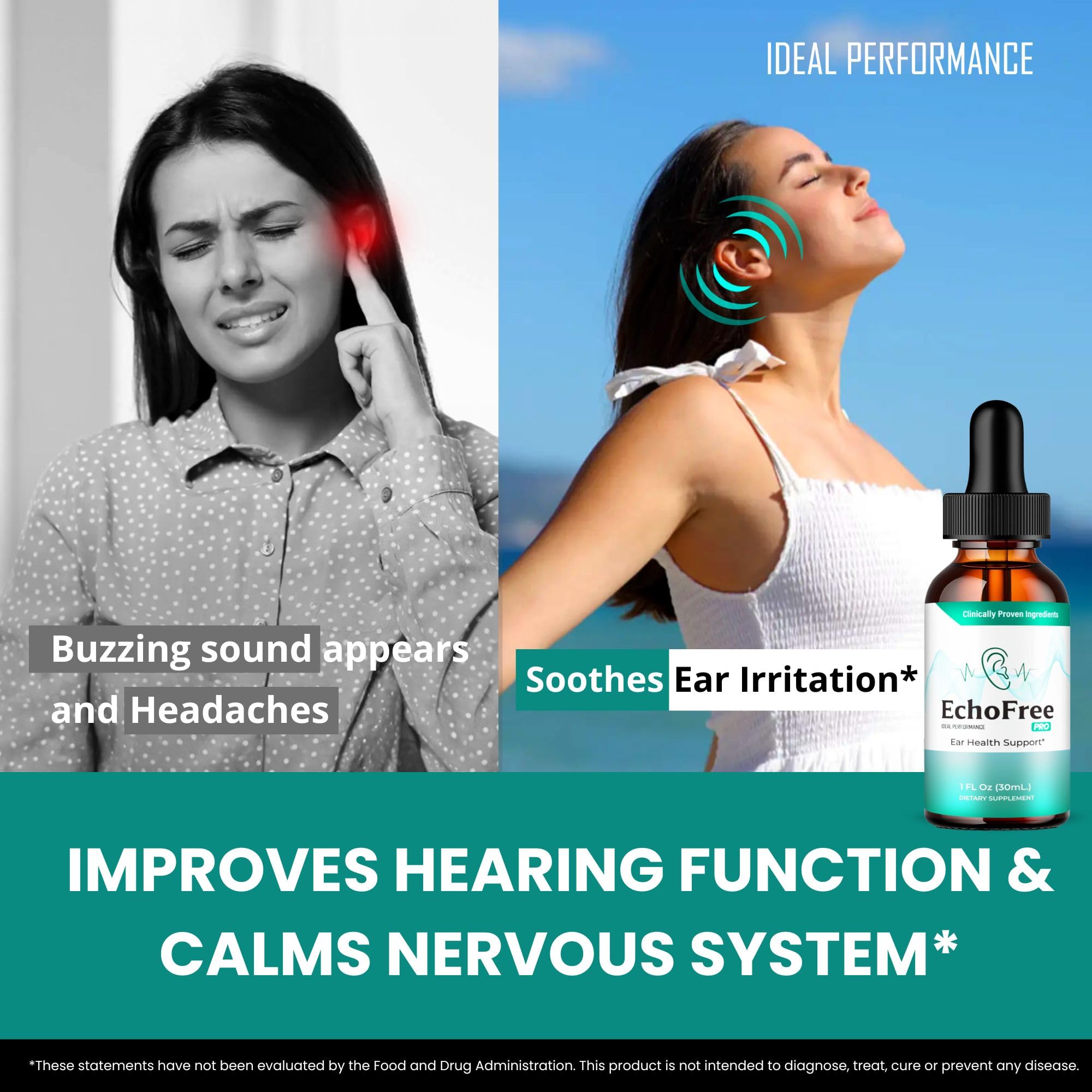 Echo Free Tinnitus Drops, Echo Free Tinnitus Relief for Ringing Ears, EchoFree Ear Health Support Supplement Liquid Drops All Natural for Healthy Ringing Ear Advanced Formula EchoFree Reviews (3 Pack)