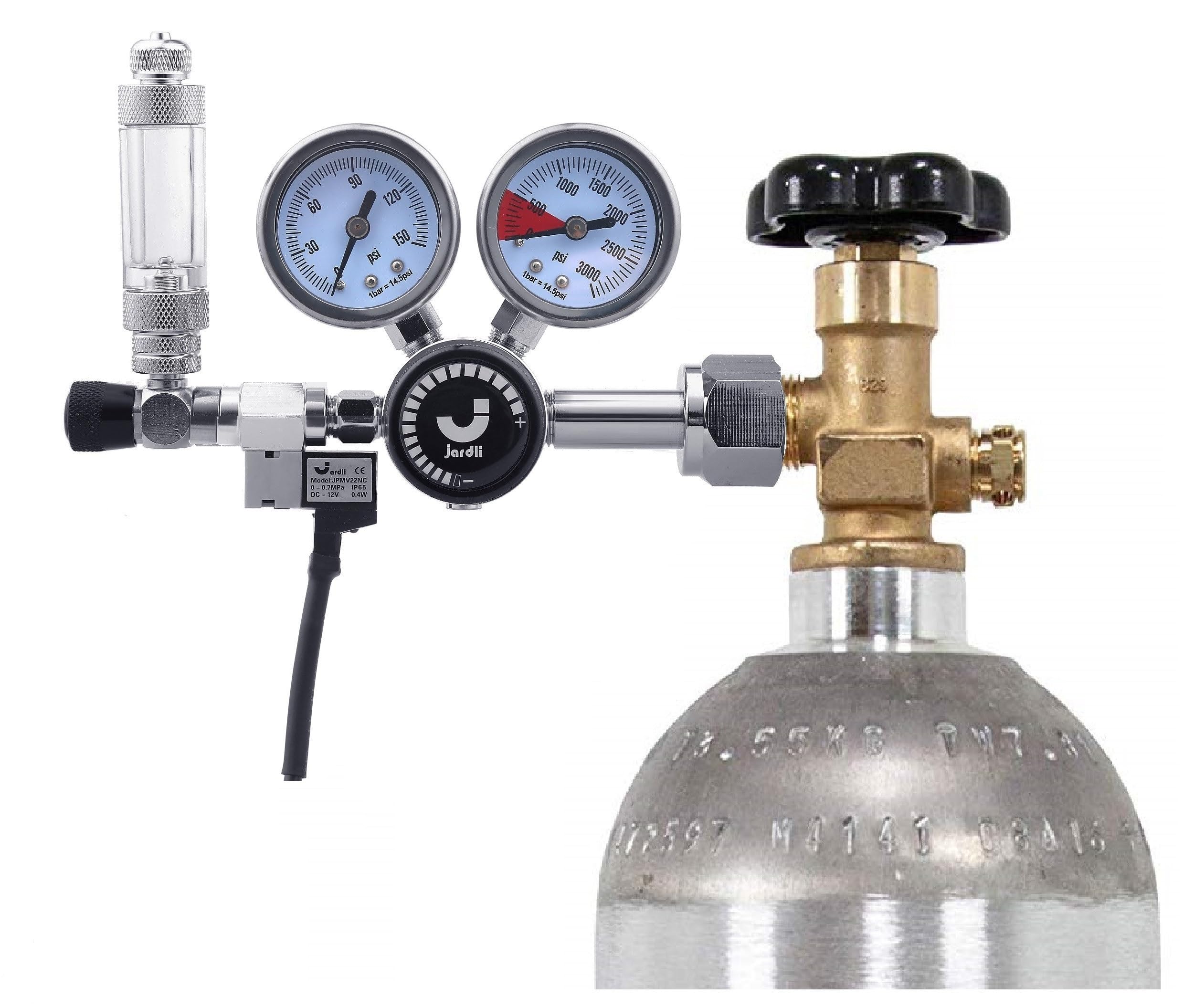 Aquarium Dual Stage CO2 Regulator with Solenoid, Bubble Counter and Dual Gauge - Adjustable Output Pressure (Complete Set: PRO-S1) - image 7