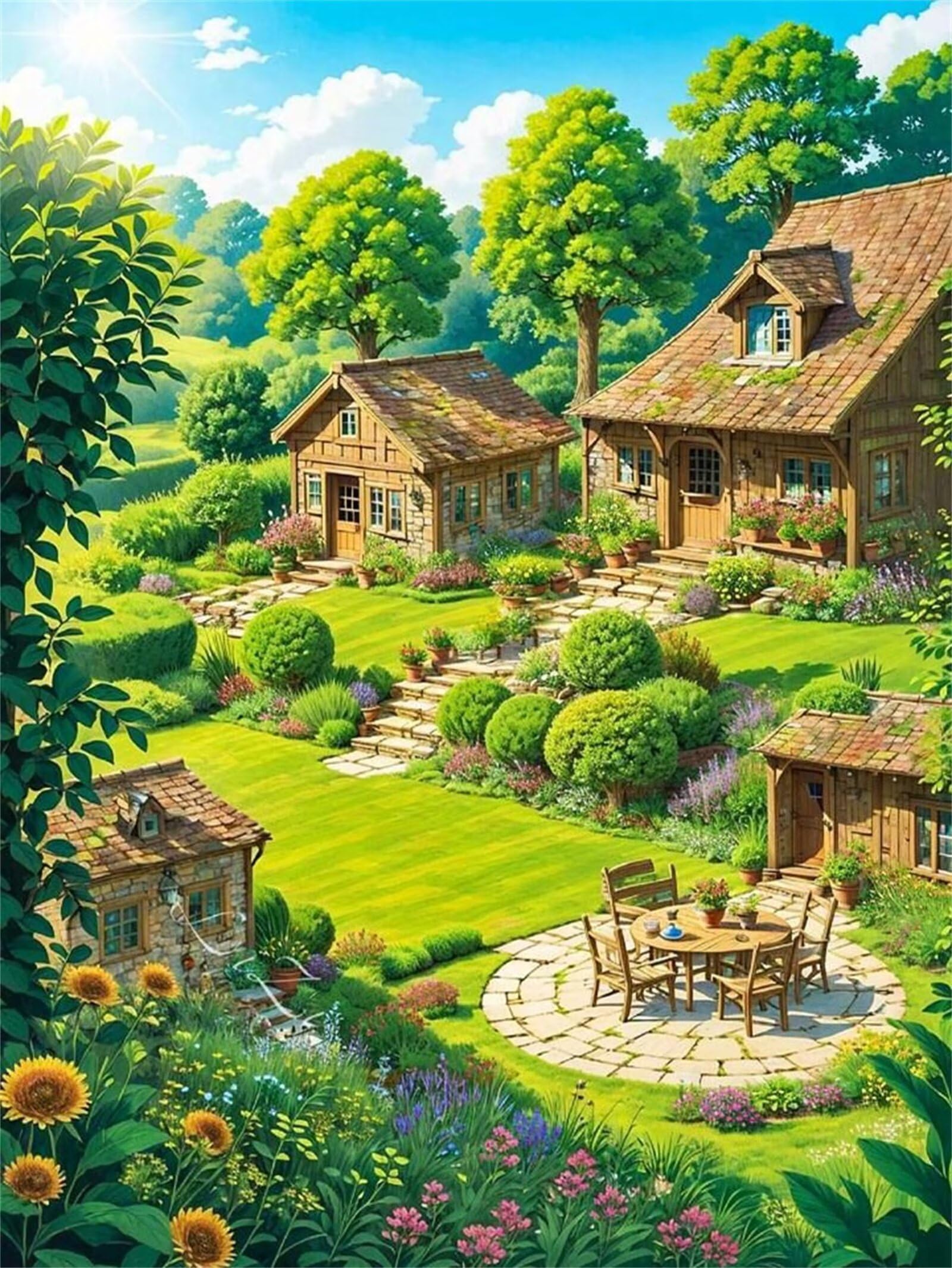 Puzzle 5000 pezzi Campagna estiva per Adulti, 156x105cm Puzzle Adulti 5000 pezzi, Giochi Di Puzzle per Tutta La Famiglia, Un Regalo Festivo per Gli Amici in Una Bella Confezione