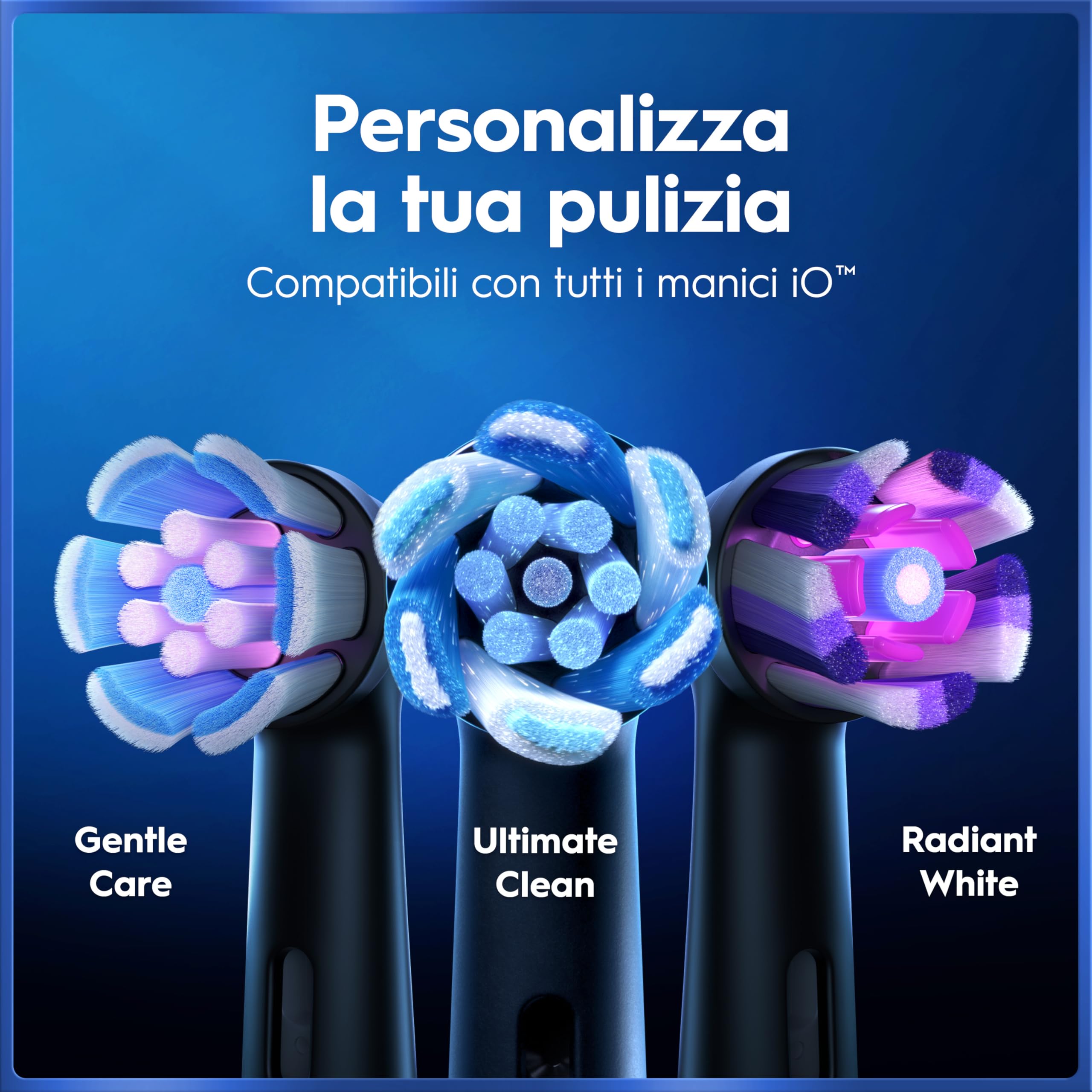 Oral-B iO 5 Spazzolino Elettrico, con 3 Testina di Ricambio, Custodia, Nero - 3 Testine di Ricambio per Spazzolino Elettrico, Ricaricabile, Custodia da Viaggio, Sensore di Pressione, Pulizia Denti