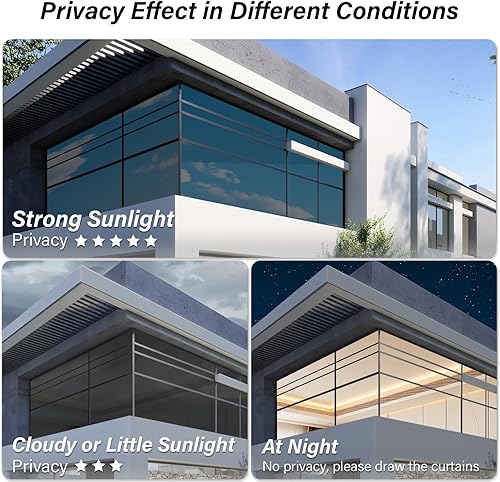 Miniatura 57 de Kromapolis Película de privacidad para ventana, cubierta de vinilo para vidrio, película decorativa de vitral, esmerilada para ventana, se adhiere