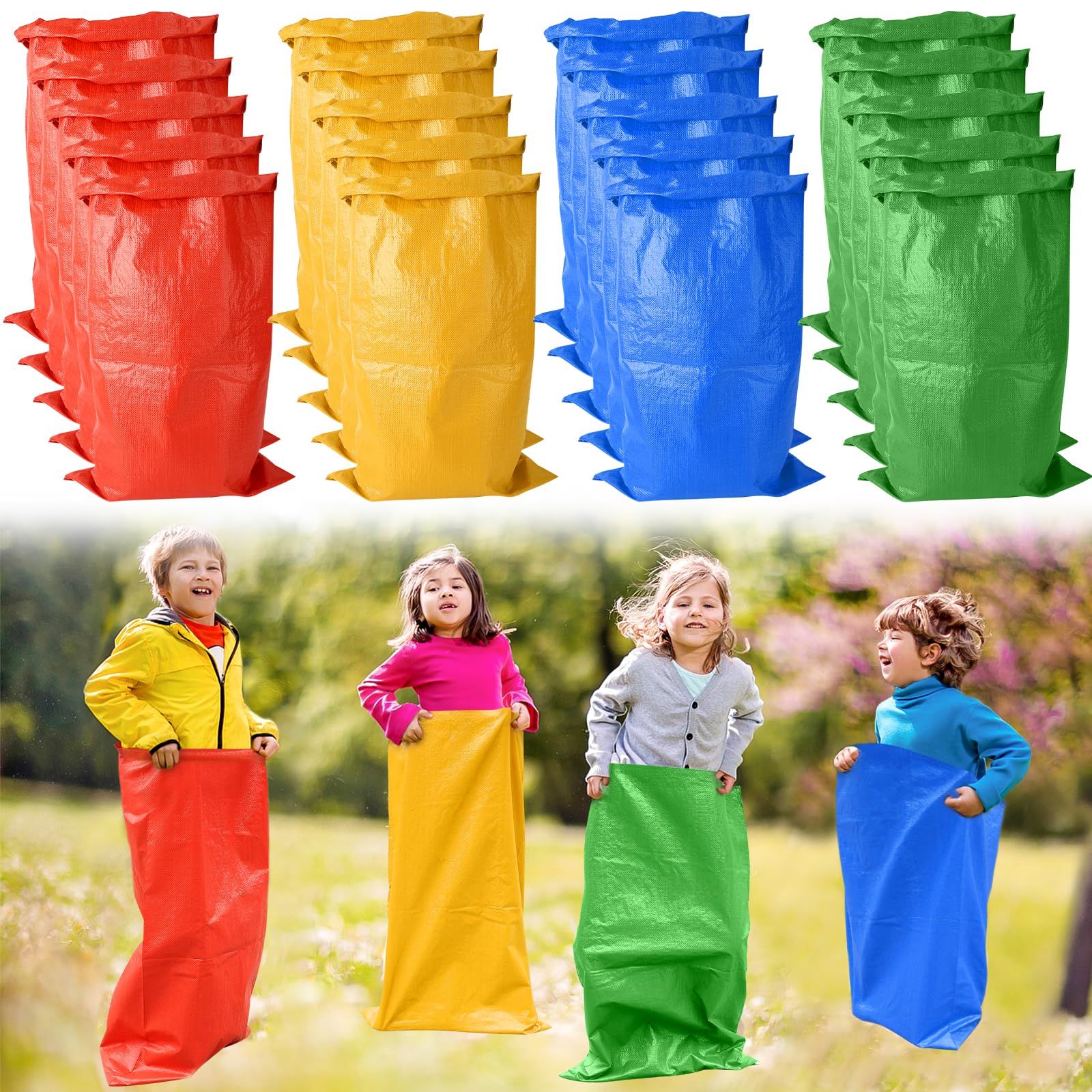 16PCS Potato Sack Race Bags, Large Size Race Bags for Family Game, Outdoor Games Sack Race Bags for Adults and Kids,Bean Bag Game Set Outside Yard Games (16)