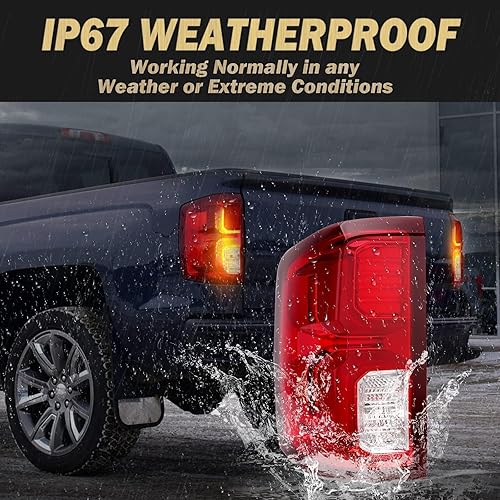 Miniatura 8 de Conjunto de luces traseras LED compatibles con Chevy Silverado 1500 2016 2017 2018 Montaje de luz trasera LED exterior lámpara de freno lado derecho