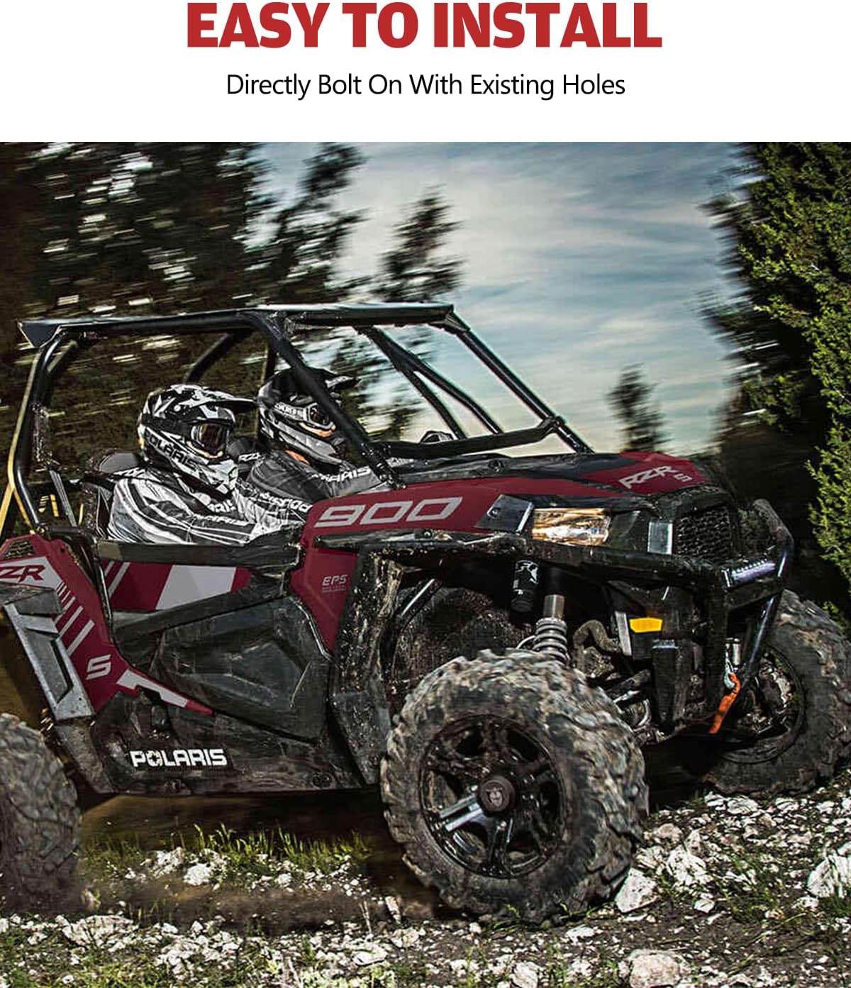 A & UTV PRO Lower Door Inserts Panels Kit for 2014-2020 Polaris RZR 900, for UTV 2 Seater Half Doors RZR 900 Accessories, Plastic with Built-in Metal Frame, Replace OEM # 2880207