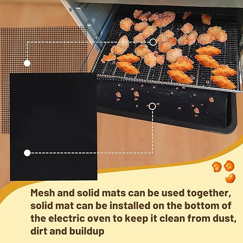 Miniatura 6 de 6 tapetes antiadherentes reutilizables para horno tostador, 9 x 11 pulgadas, de malla fácil de limpiar, compatibles con Breville, Cuisinart, Ninja