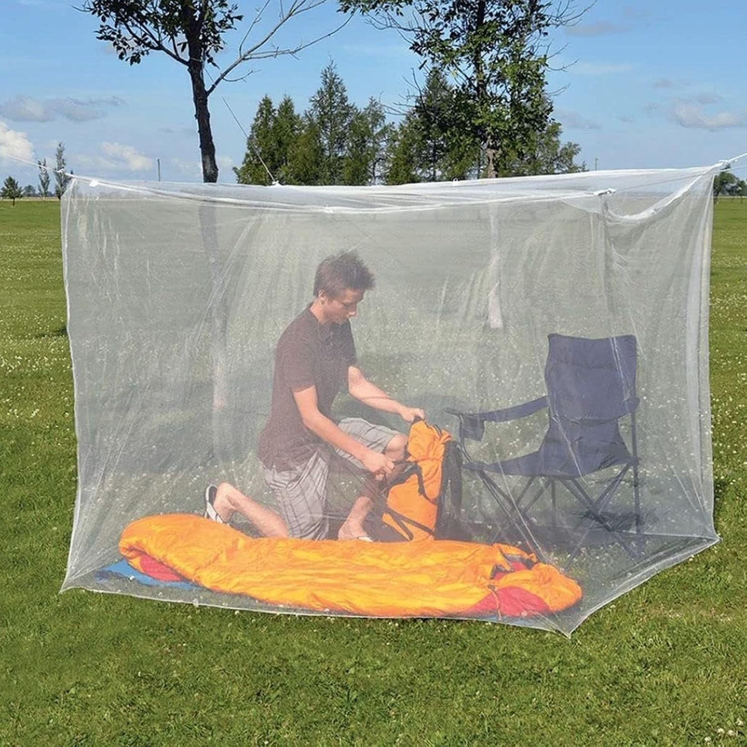 High Ventilation Camping Bed Net with Reinforced Edges Quick Deploying Systems for Backpackers and Nature Enthusiasts Camping