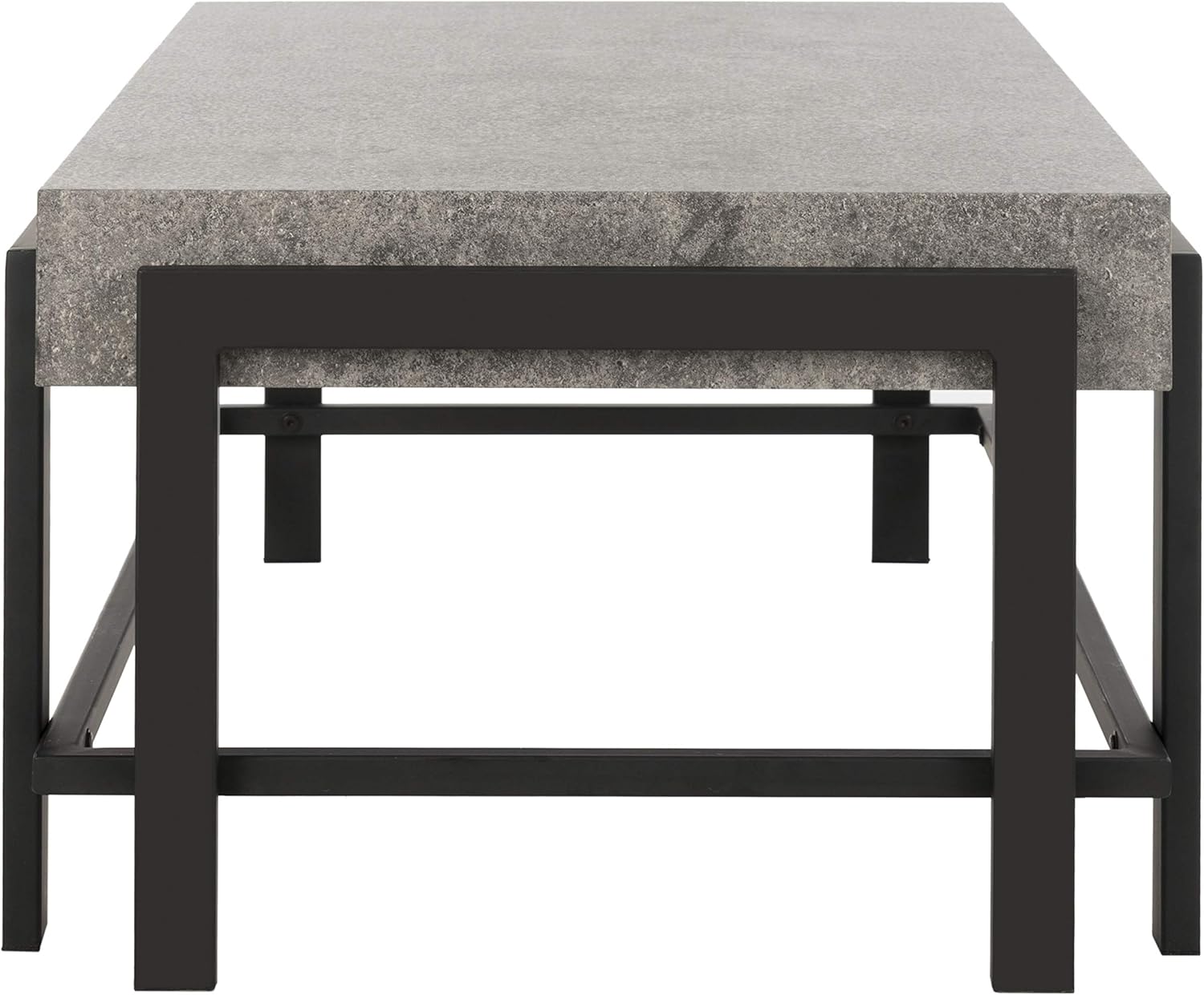 Safavieh Home Collection Oliver Dark Grey and Black Rectangular Contemporary Coffee Table