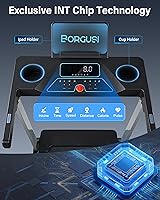 Vista 5 de Caminadora inteligente de 47.3 pulgadas con inclinación automática y aplicación Bluetooth, caminadora de 3.5 HP para el hogar, capacidad