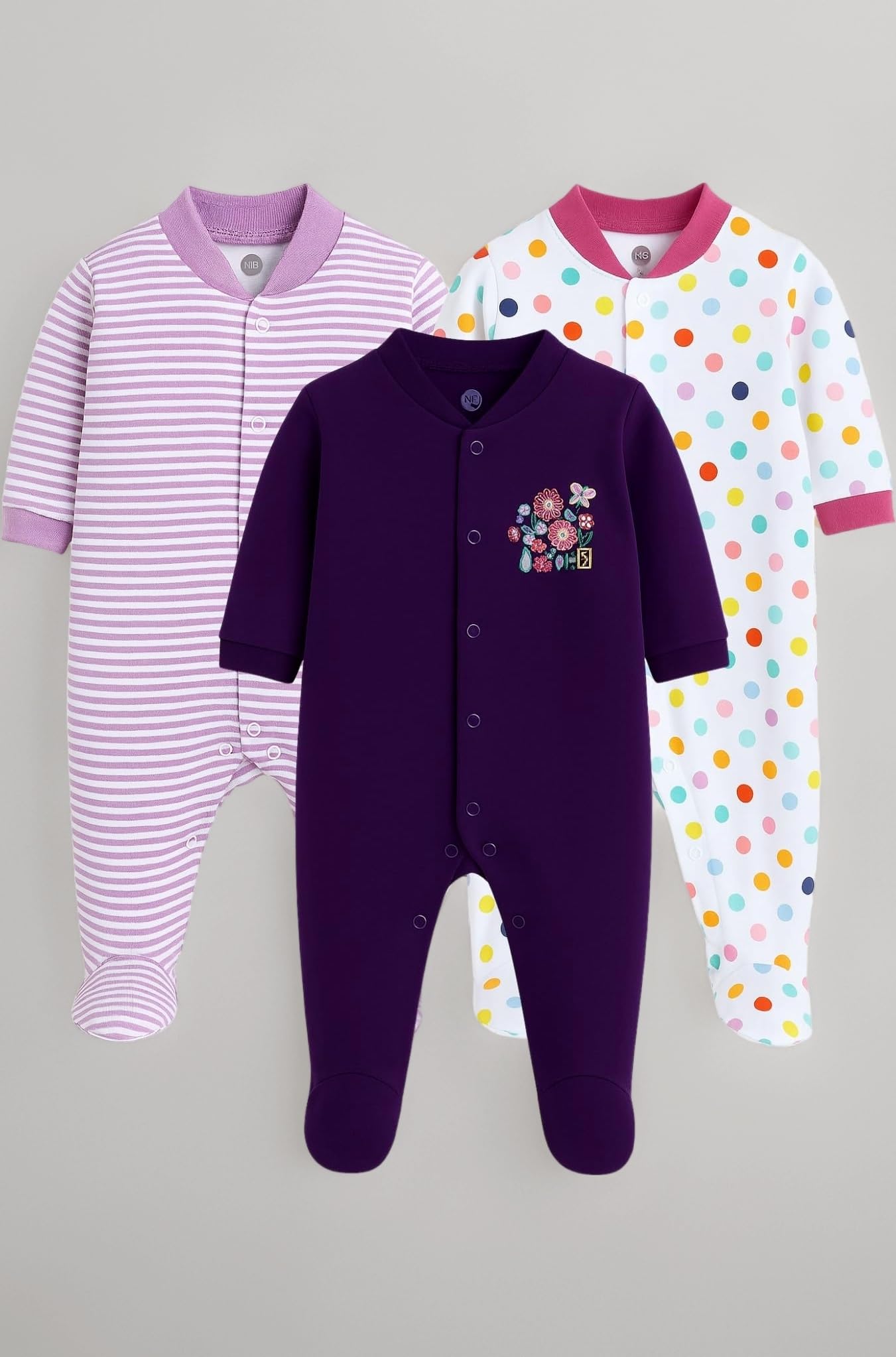 100% Cotton Rompers Sleepsuits Jumpsuit Night Suits for Infants Newborn Baby Boys & Girls