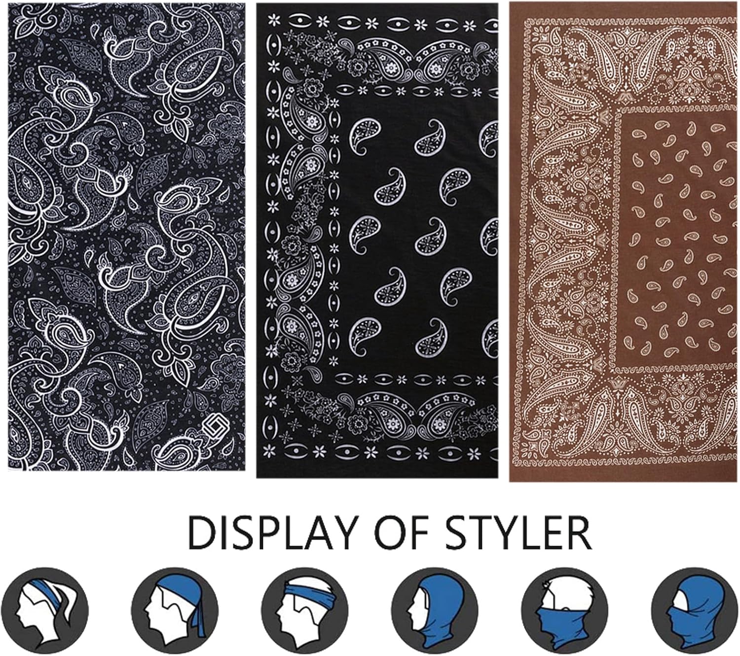 Neck Gaiter Mask Face Scarf Bandana Tube Cover Headwear Balaclava Headband Headwrap for Men and Women - Image 5