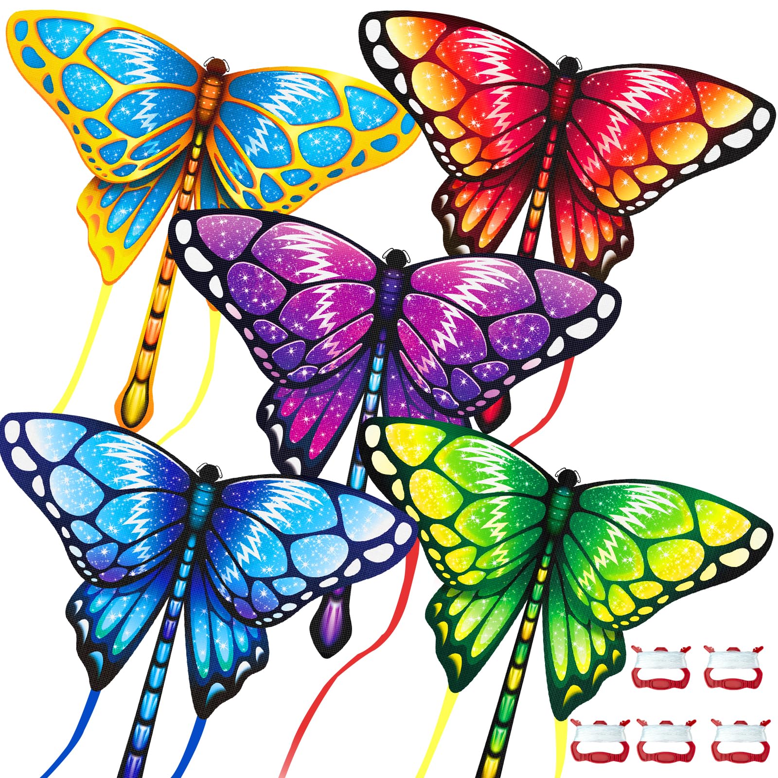 Easy to Fly Kites for Kids & Adults, Butterfly Kites with String & Hand for Beach,Outdoor Toys Birthday Gifts for Boys Girls Ages 4 5 6 7 8-12 Years