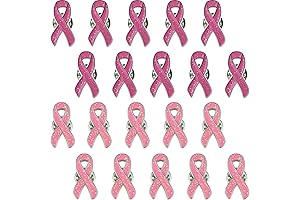 sticro 20 Pieces Pink Ribbon Pin Set Breast Cancer Awareness Enamel Glitter...