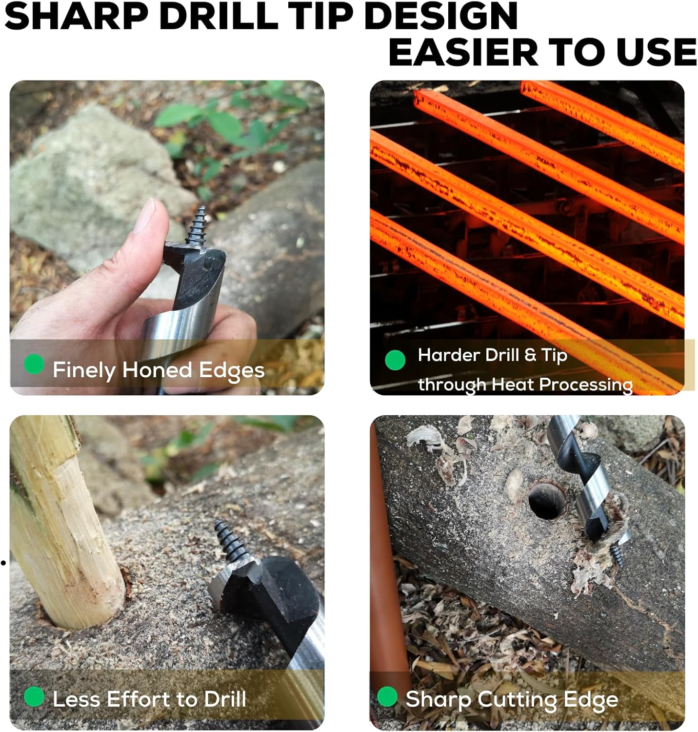Hand Auger Wood Drill, Upgrade Welds Bushcraft Auger w/ Sharp Scottish Eye, Survival Tools for Bushcraft Projects/ Camping/Outdoors, 1*10inch Settlers Wrench & Folding Saw Kit, Bushcraft Gear