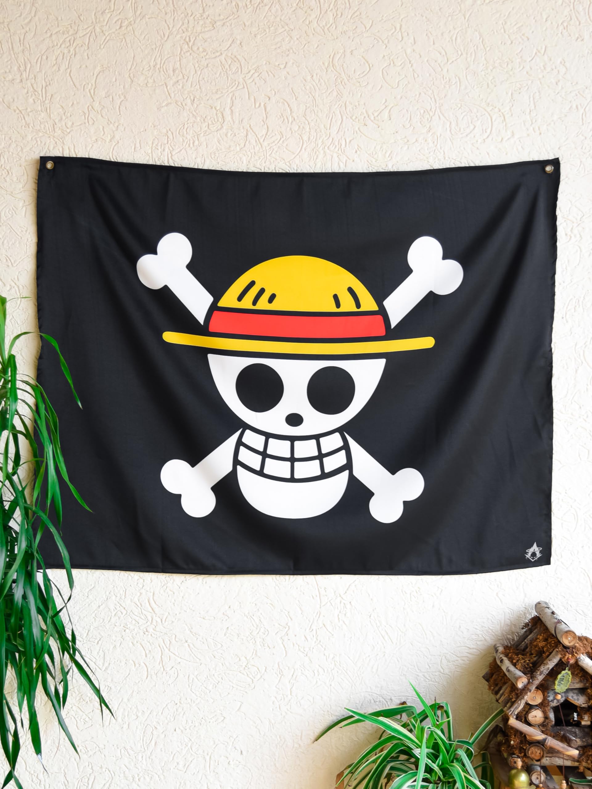 FADDY NATIVE One Piece Anime Inspired Flag Mini Tapestry, Mugiwara Pirate Logo Printed Anime Theme Backdrop For Wall Hanging Home Decor Bedroom (35.5 x 27.5 In)-image-5