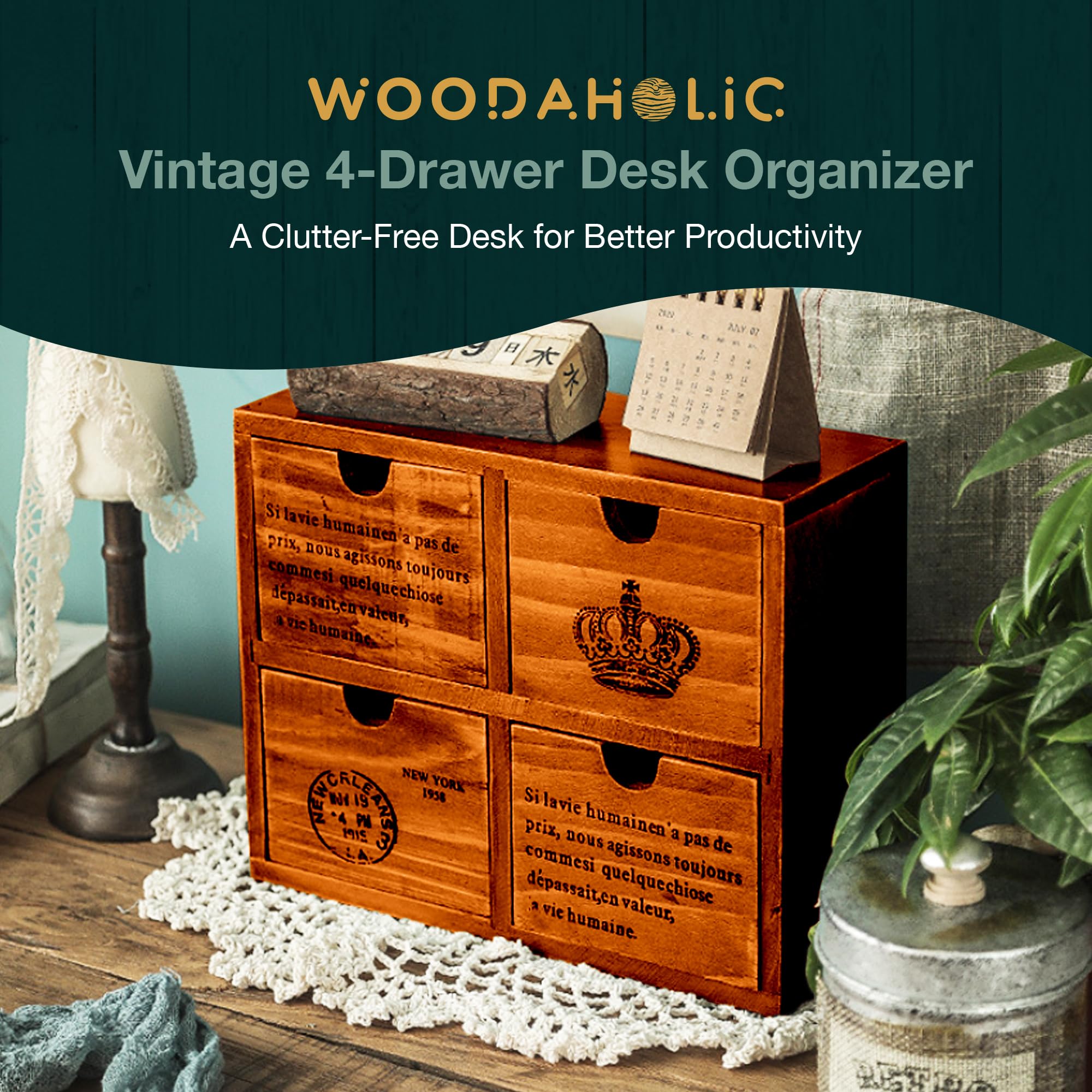 Mini Organizador De Escritorio Vintage De 2 Cajones, Catálogo De Tarjetas Rústicas Con Soportes Para Etiquetas, Baúl Pequeño Para Almacenamiento Y Organización, Caja De Biblioteca, Paquete De 2