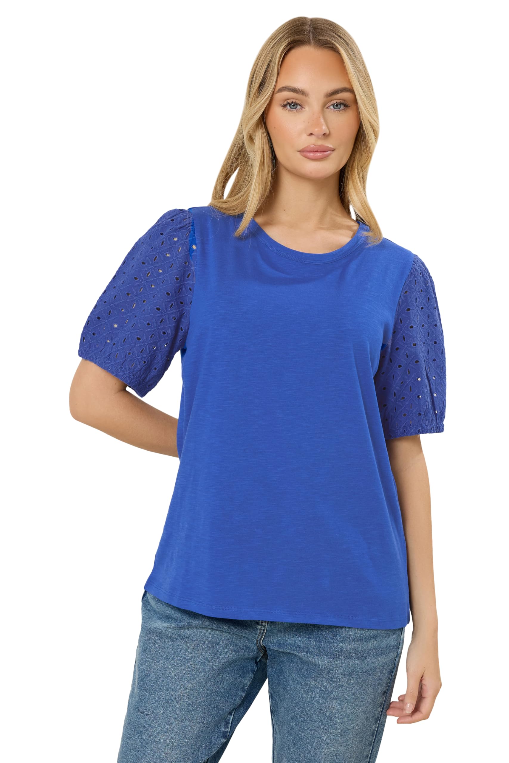 M&Co Women's Cotton Top - Blue - Size 14