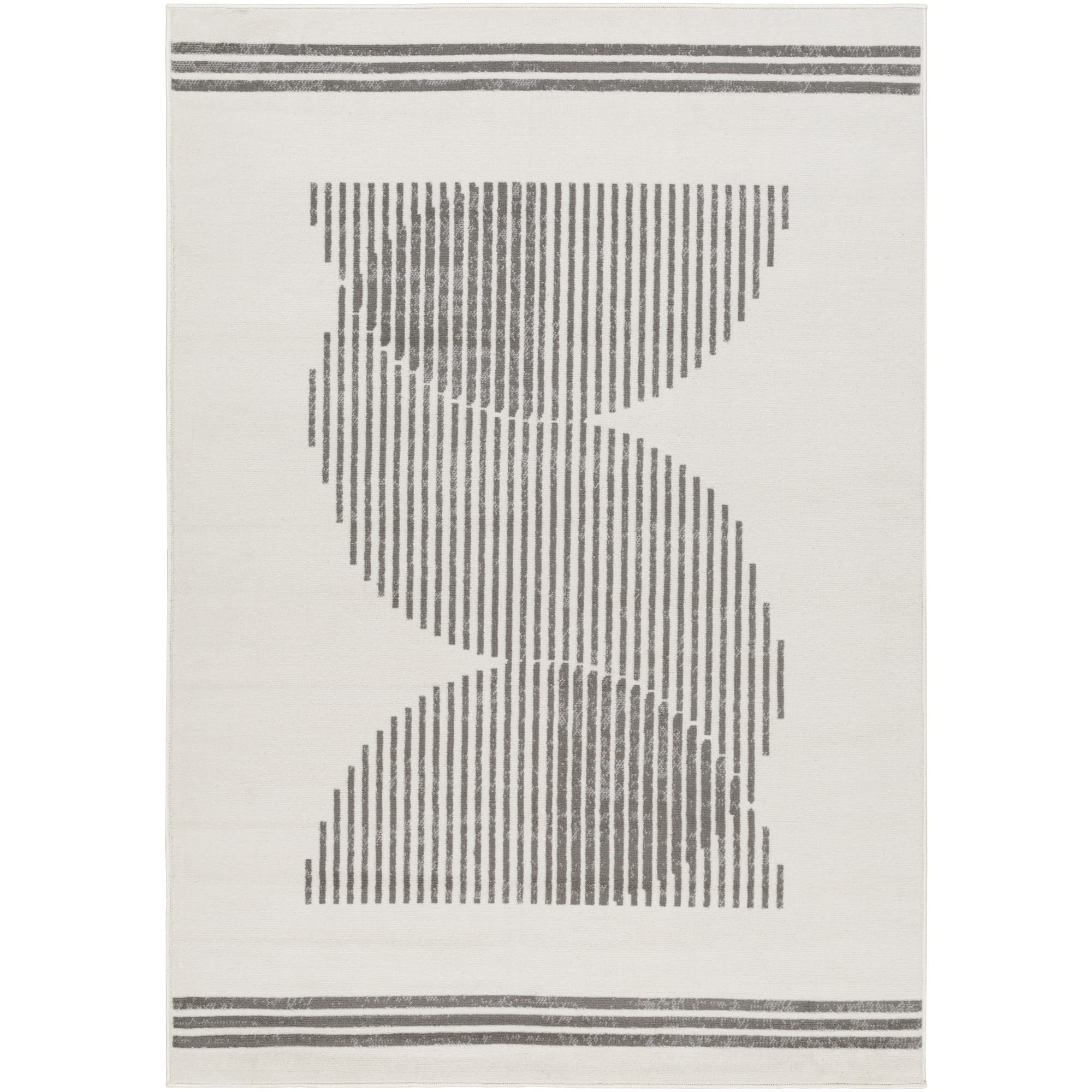 Livabliss Livorno Tappeto Salotto Moderno Astratto Tappeto Soggiorno, Camera da Letto, Pranzo Moderni Tappeti Effetto Marmo, Morbido e Pelo Corto, Ampio 152x213 cm, Avorio, Grigio