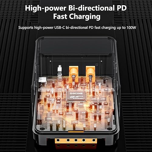 Miniatura 5 de ZGCINE Batería de montaje X99 V 99WH14.8V, mini batería de montaje en V compatible con cargador rápido USB-C PD de 100 W con D-TAP, PD dual USB-C,