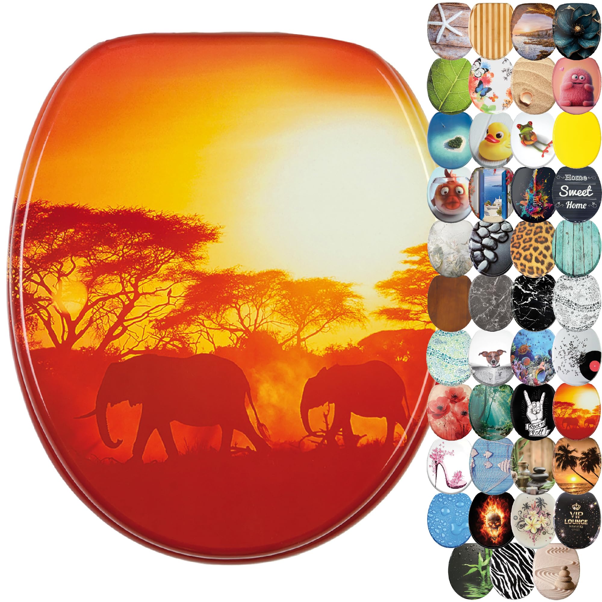 Sanilo WC Sitz mit Absenkautomatik, viele schöne Toilettendeckel zur Auswahl, hochwertige und stabile Qualität aus Holz (Savanne)