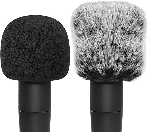 YOUSHARES SM57 - Cubierta de espuma con filtro pop, parabrisas de micrófono con pantalla de viento peluda, compatible con micrófono Shure SM-57 para