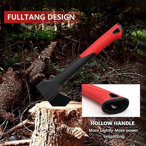 Miniatura 4 de Hacha de hacha para cortar madera y leña, hoja de molienda en V, herramienta de hacha para dividir leña y supervivencia al aire libre, jardinería,