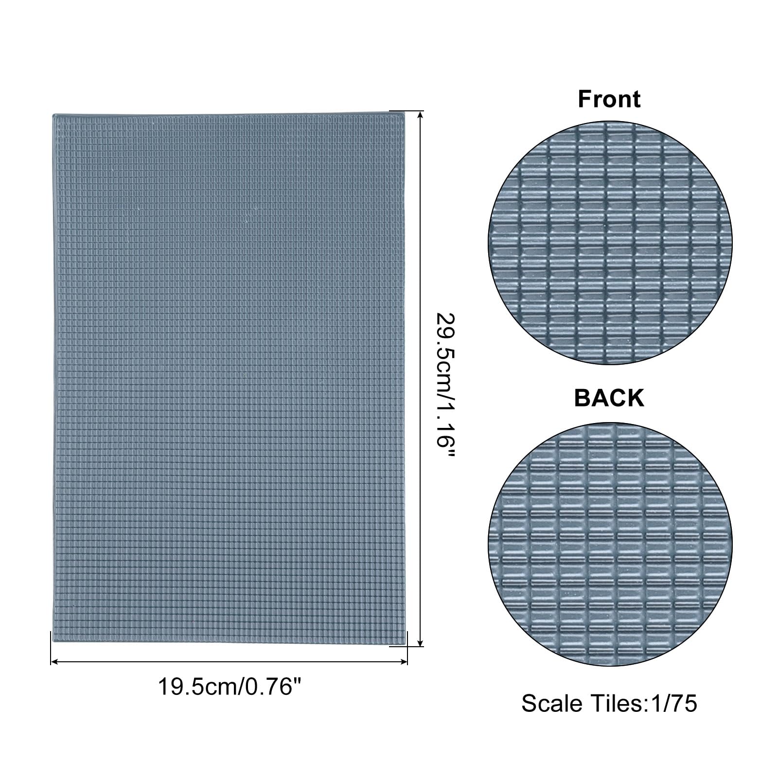 sourcing map Miniatura Techo Tejas PVC Modelo Tejado Azulejos Mini DIY Azulejos Modelo Edificio Juego para Jardín Arena Mesa 29.5x19.5cm/1.16x0.76" Oscuro Gris Paquete de 4,1:75