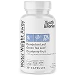 Youth & Tonic Water Weight Away - Herbal Diuretic Pills for Water Retention, Swelling & Belly Bloating Support - Supports Fluid Balance with Potassium & Vitamin B6 - 30 Capsules for Women & Men