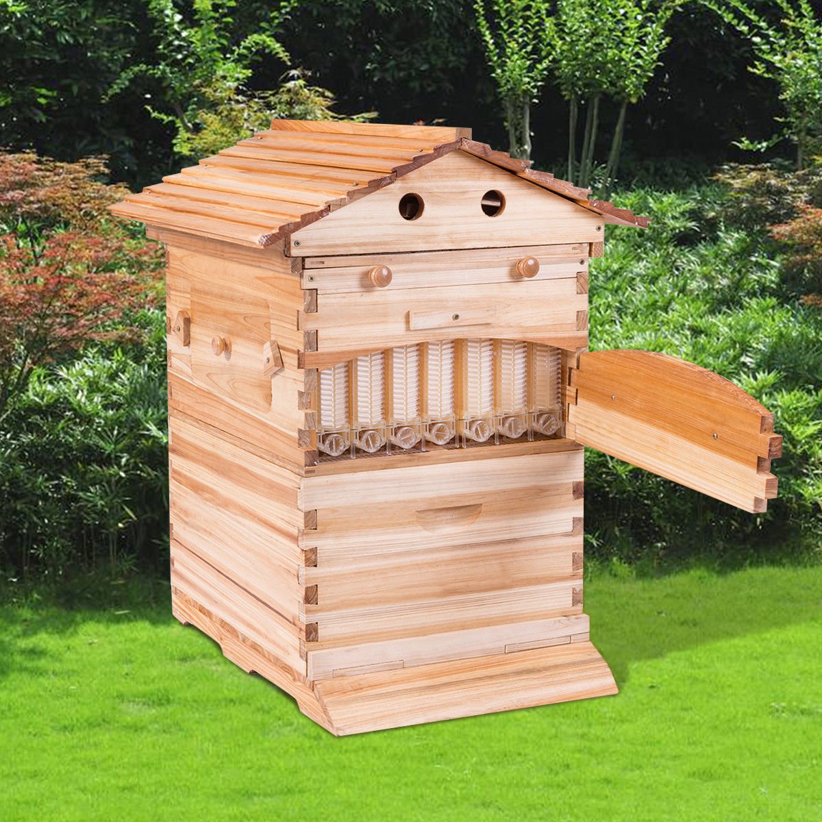 Goplus Beehive Frames Flow Honey Wooden Beehive House Bulk Automatic