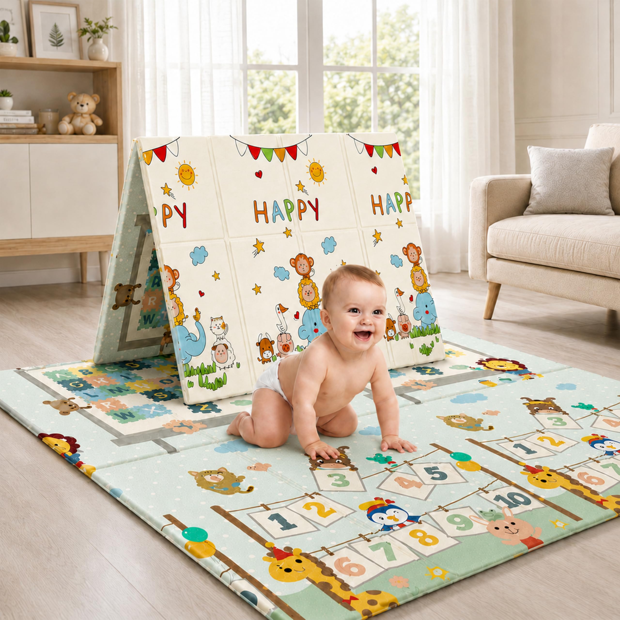 StarAndDaisy Baby Mats for Floor/Play Mat for Kids with Double Sided Water Proof/Baby Play Mat for Kids Playing -Babies,Infants & Toddlers 8 MM Reversible & Foldable Design -Alphabet-image-10
