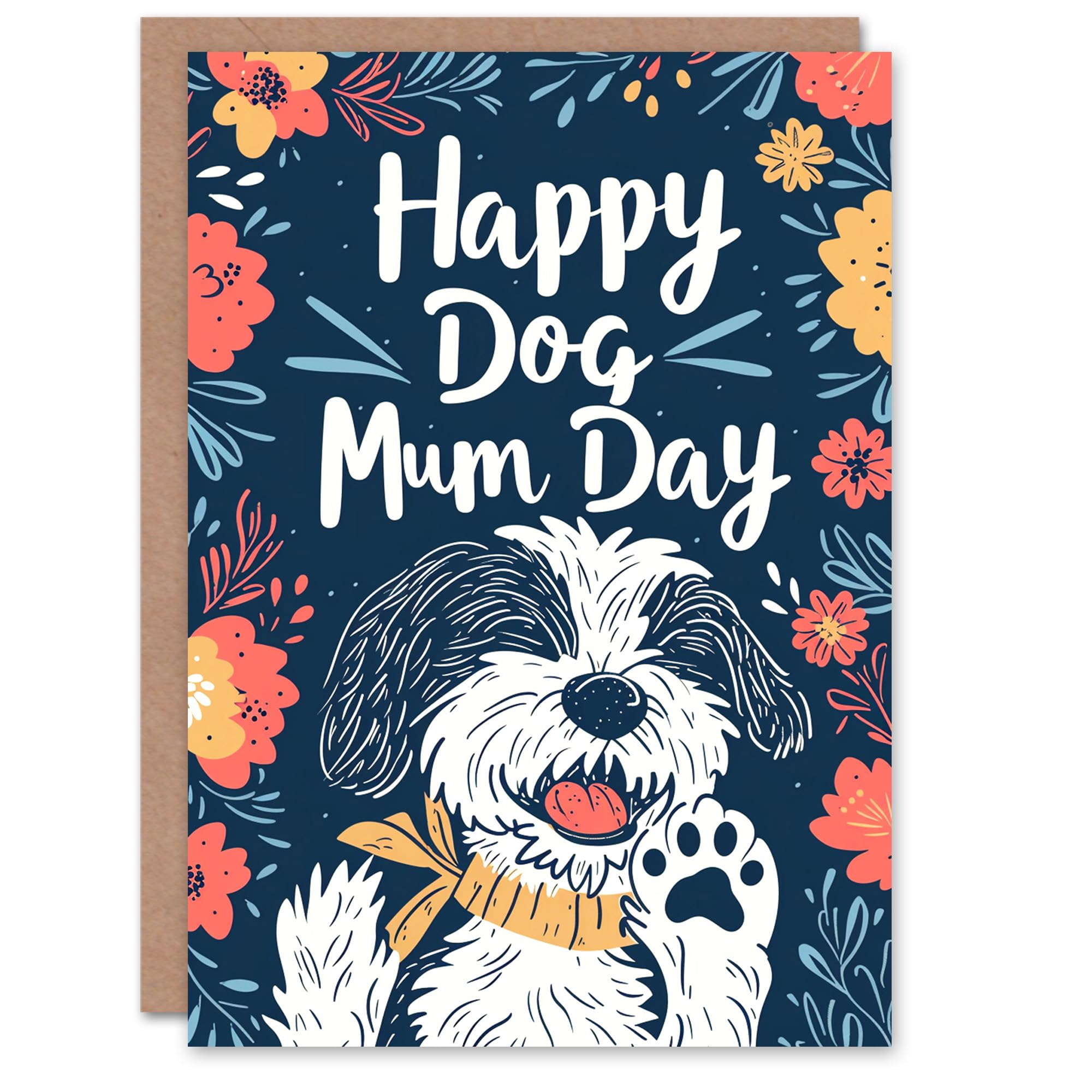Artery8 Mother's Day Greeting Card Happy Dog Mum Day From the Dog Lover For Mum