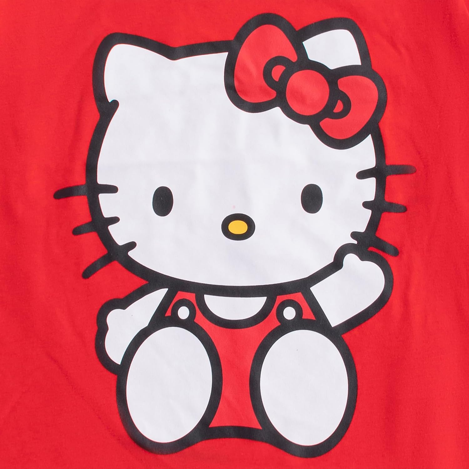 Hello Kitty Sanrio Girls 3 Piece Long Sleeve Shirt, Hooded Vest, and Flared Pants Set with Ears for Big Kids
