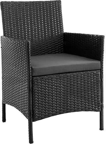 Miniatura 23 de Manhattan Comfort Imperia - Juego de conversación de patio de 4 piezas, muebles de exterior de ratán de acero, incluye 2 sillones modernos, sofá